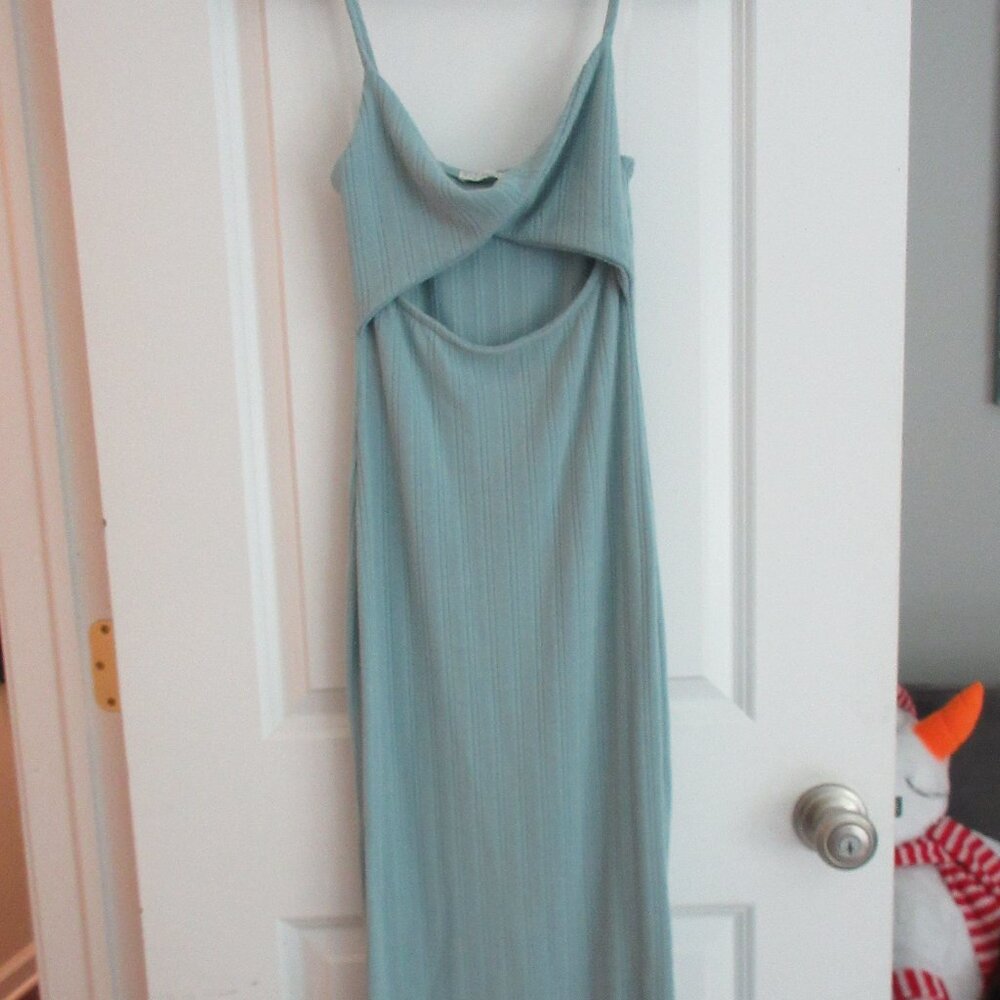Babby Blue  Knit  Juniors Small Sleevless Summer Dress with Slit on Side